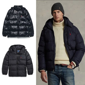 MONCLER GENIUS Canada Goose Polo Ralph Lauren Pony Embroidery Shiny Half-High Collar Long-Sleeved Down Jacket-4293